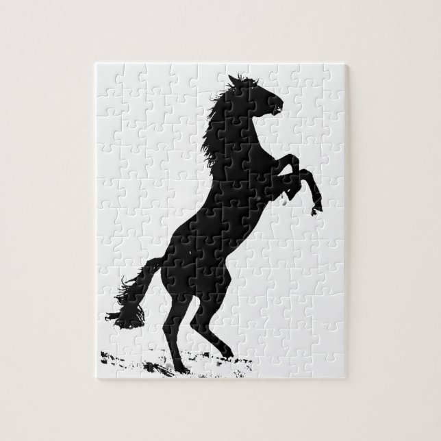 Rearing Horse Silhouette Pussel (Vertikal)