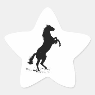 Rearing Horse Silhouette Stjärnformat Klistermärke
