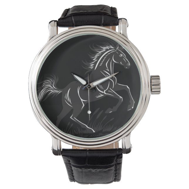 Rearing Horse Silhouette Watch Armbandsur (Framsida)