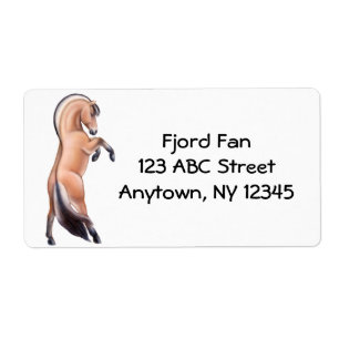 Rearing Norsk Fjord Horse Label Fraktsedel