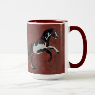 Rearing Pinto Paint Stallion Horse Mugg