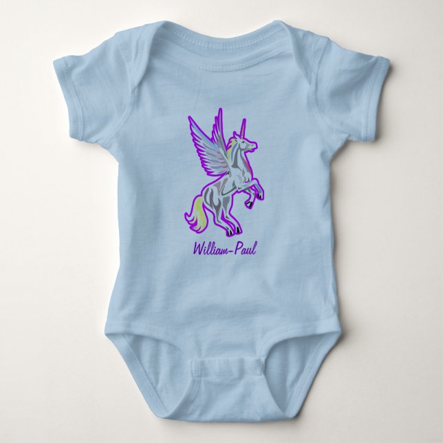 Rearing Unicorn Guardian Angel Tee Shirt (Framsida)