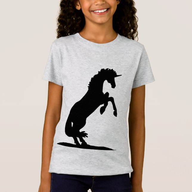 Rearing Unicorn Silhouette T Shirt (Framsida)