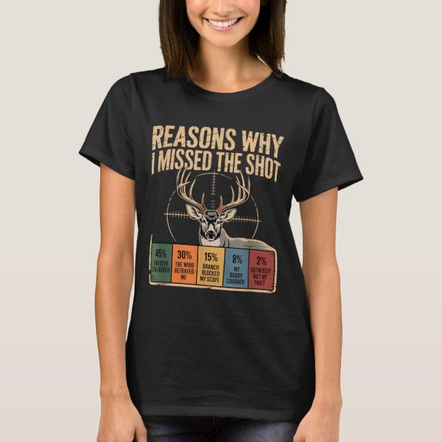 Reasons Why I Missed The Shot Funny Deer Hunting E T Shirt (Framsida)
