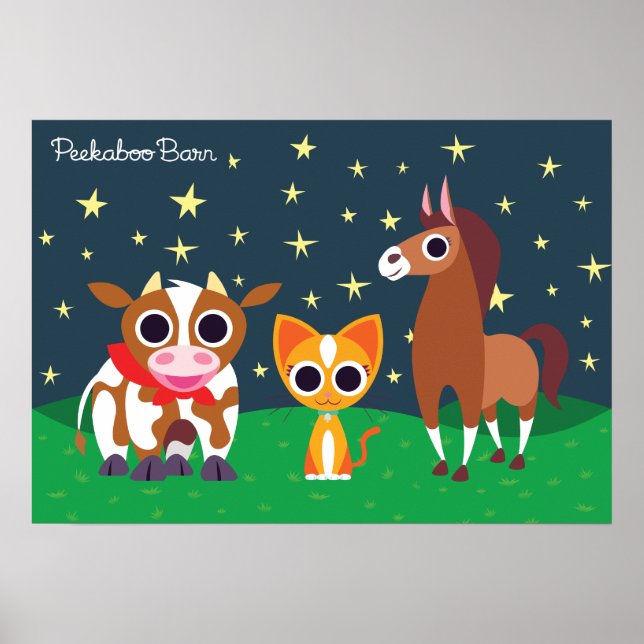 Reba, Purrl, and Zora at Night Poster (Framsidan)