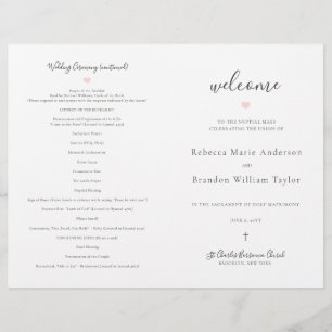 Rebecca Catholic Bröllop Mass Ceremony Program