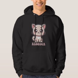 Rebecca Cute Kattunge Design for Girls Namn Rebec Hoodie