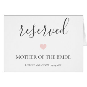 Rebecca Elegant Calligraphy Reserved Bröllop Sign Hälsningskort