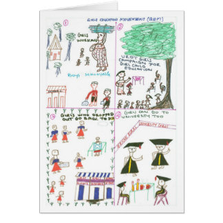 Rebecca förklarar flickautbildningsrörelse hälsningskort