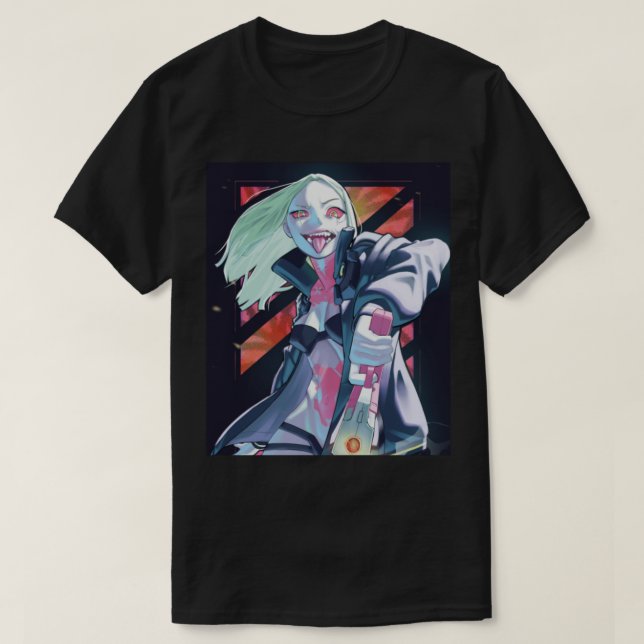 Rebecca från Cyberpunk Edgerunners T Shirt (Design framsida)