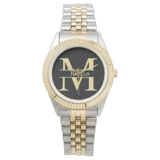 Rebecca Merlusca Oversized Two-Tone Bracelet Watch Armbandsur