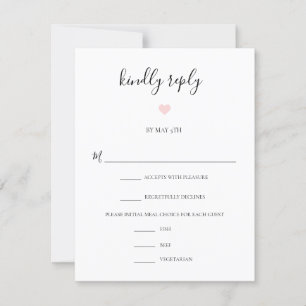 Rebecca Modern Black Script Meal Choice Bröllop OSA Kort