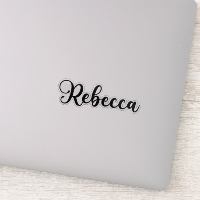 Rebecca Namn - handskriven calligrafi Klistermärken (Detalj)