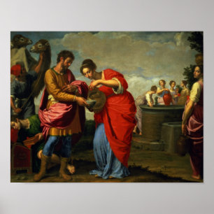 Rebecca och Eliezer på brunnen, c.1626-27 Poster