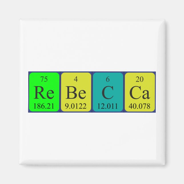 Rebecca Periodisk bord namn magnet (Framsidan)