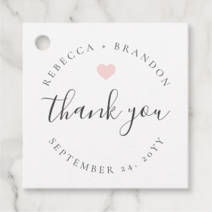 Rebecca Rosa Heart Calligraphy Tack Bröllop Gåvor Etiketter