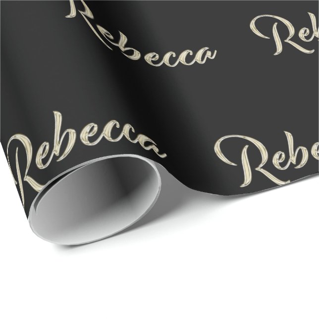 Rebecca white gold Handwriting Geschenkpapier Presentpapper (Rullad Hörn)