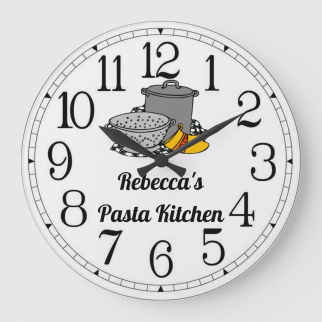 Rebecca's Pasta Kitchen Large Clock Stor Klocka (Framsida)