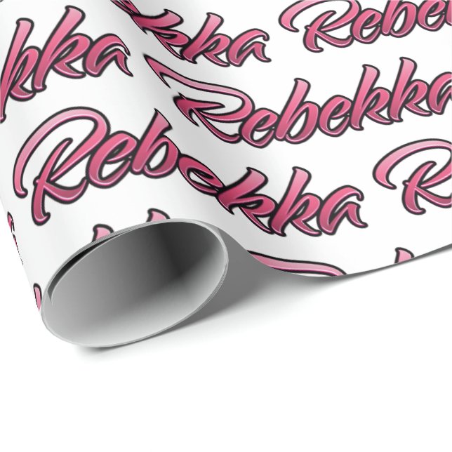 Rebekka faded pink personalisiertes Geschenkpapier Presentpapper (Rullad Hörn)