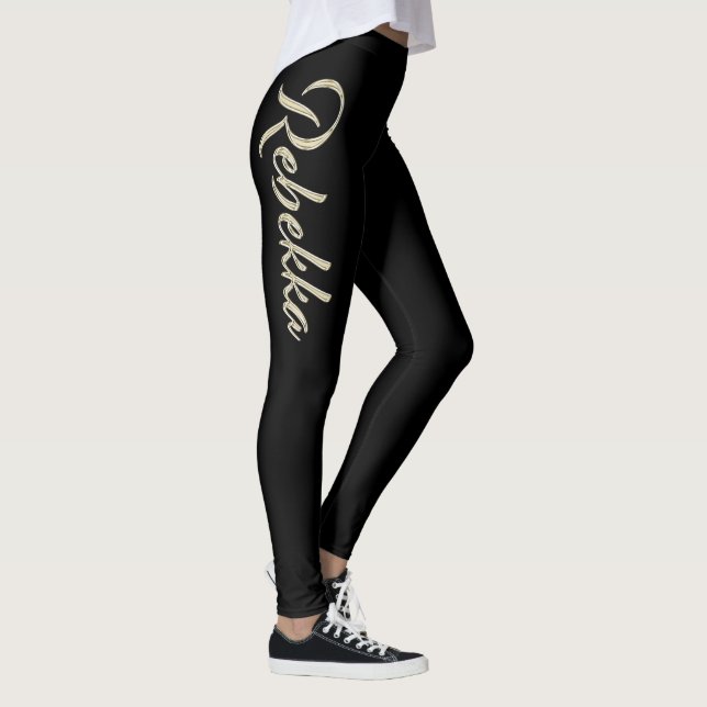 Rebekka white gold Handwriting Hose Leggings (Höger)