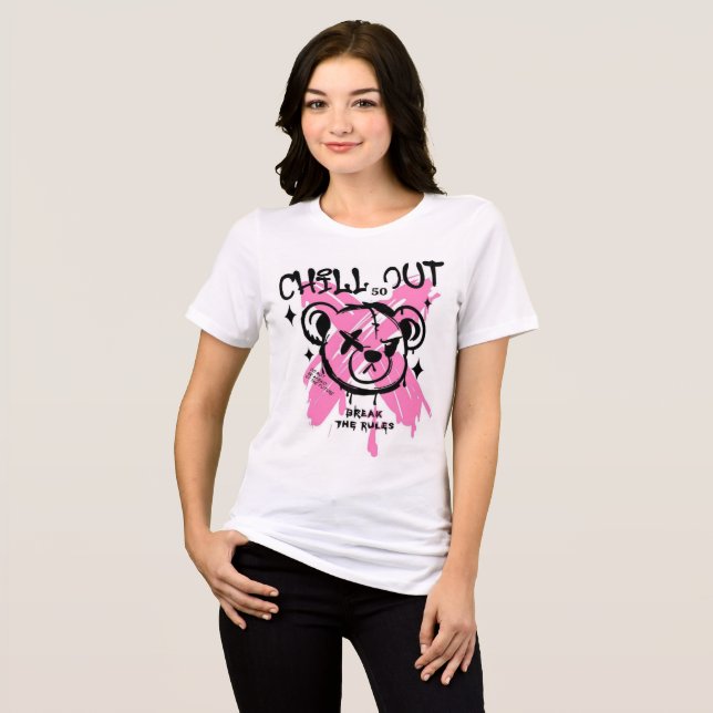 Rebel Bear Graffiti Tee - Chill Out & Break Regler (Framsida Full)