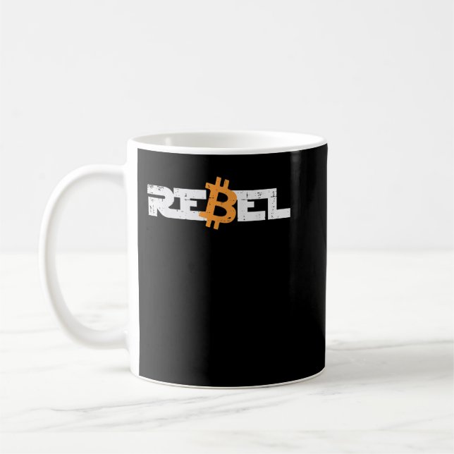 Rebel Bitcoin Crypto Cryptocurrency Trader Miner M Kaffemugg (Vänster)