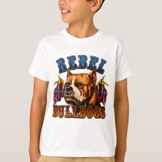 Rebel Bulldogs Ilskna Hund Vintage Grafisk Design T Shirt