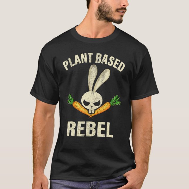 Rebel Bunny Rabbit Carrot Vegan Easte T Shirt (Framsida)