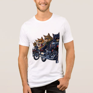 Rebel Cat Biker Gang T Shirt