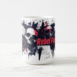 "Rebel Forever" - Kantig Skalle Grafisk Design Kaffemugg