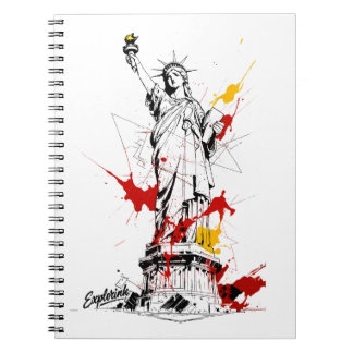 Rebel Liberty Statue Bläck Sketch Anteckningsbok