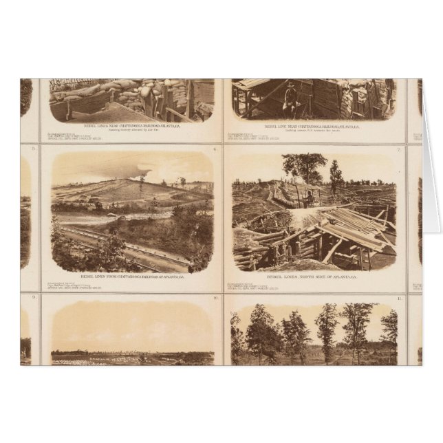 Rebel linjer, Atlanta, Ga Hälsningskort (Framsidan Horizontal)