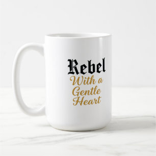 Rebel med en snygg hjärttypografi kaffemugg