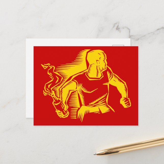 Rebel, Molotov Cocktail, Riots, Communist Style Vykort (Fram/Back In Situ)