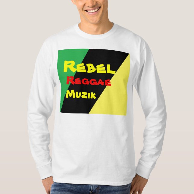 Rebel reggae muzik t-shirts (Framsida)