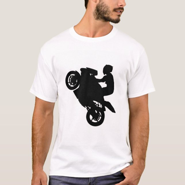 "Rebel Rider YOLO - Front/Back Motorcycle Design" T Shirt (Framsida)
