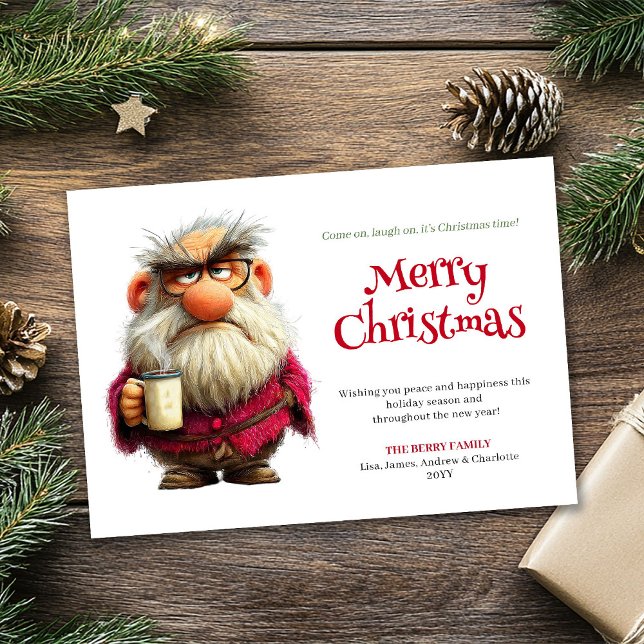 Rebel Santa quirky editable Christmas greeting  Julkort (Rebel Santa quirky editable Christmas greeting card)