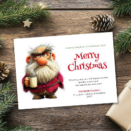 Rebel Santa sällsynt redigerbar julhälsning Julkort