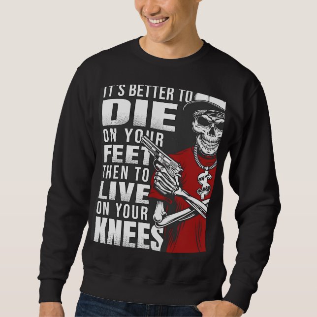 Rebel Skelett Grafisk T-Shirt Lång Ärmad Tröja (Framsida)