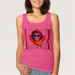 Rebel Skull Distress Canadian Flagga Tee Shirt