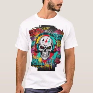 Rebel Skull Graffiti Explosion | Urban Streetwear T Shirt