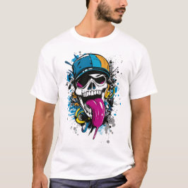 Rebel Skull Graffiti Streetwear T Shirt