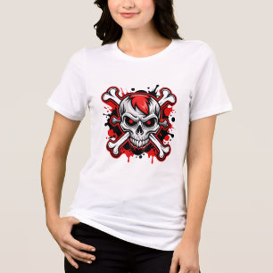 Rebel Skull Sten & Roll Band Logotyp T-Shirt