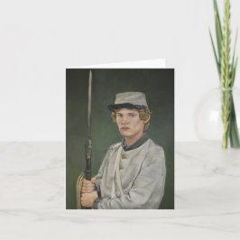 Rebel Soldier Civil Krig Porträtt Art Note Card Kort