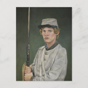 Rebel Soldier Civil Krig Porträtt Art Postcard Vykort