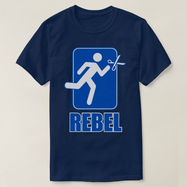 Rebel som går med saxar t shirt (Design framsida)