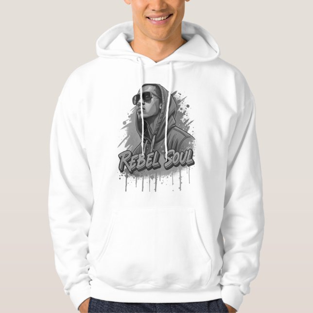 Rebel Soul – Bold Graffiti Pop Art Streetwear  Hoodie (Framsida)