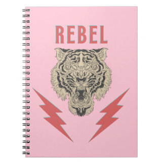 Rebel Tiger Head med lyftande bultar Anteckningsbok