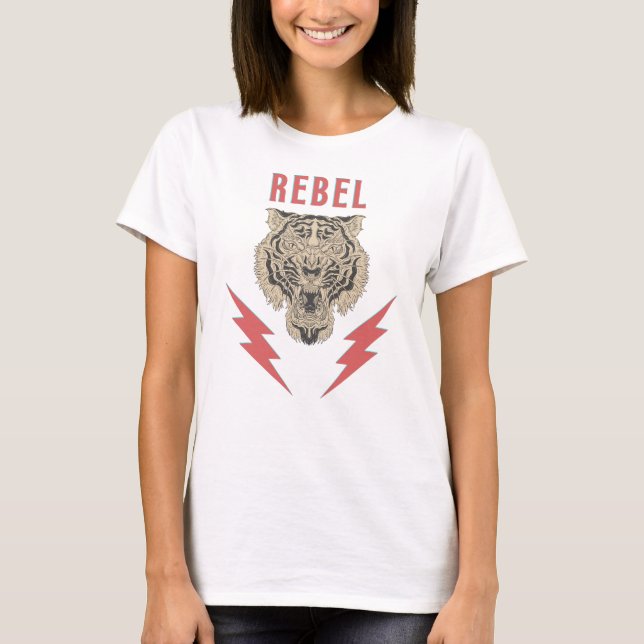 Rebel Tiger T Shirt (Framsida)