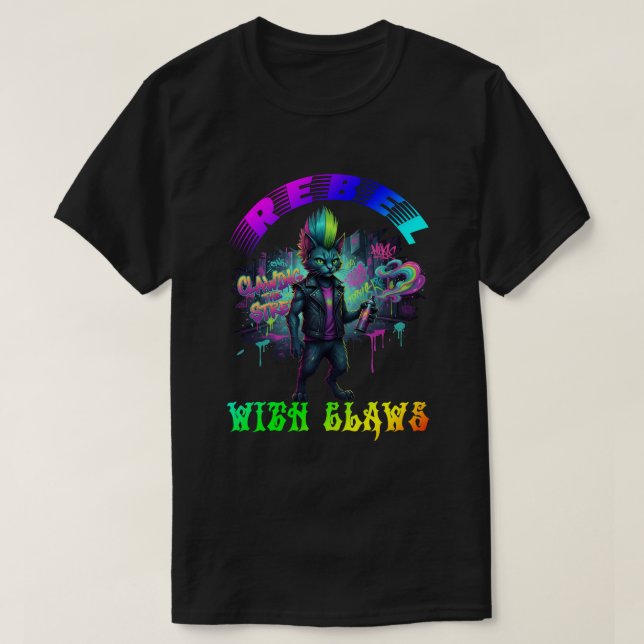 Rebel with claws t shirt (Design framsida)